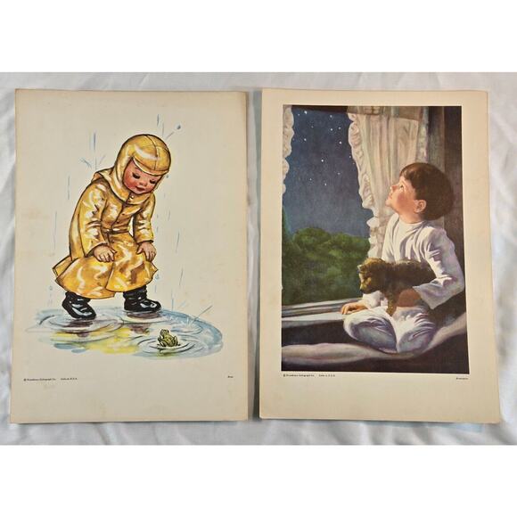 Southern Baptist Church Nursery Pictures Series 1950s 9"‎ x 12" Lot of 7 Lithos - Picture 4 of 9